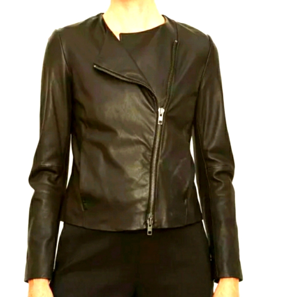 VINCE Cross Front Leather SIZE L. Deep Brown wine. Subtle Like Butter.
